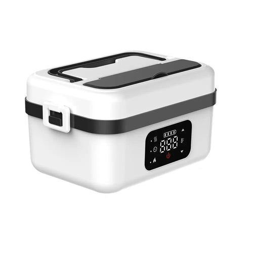 Self-Heating Lunch Box, Rechargeable Portable Food Heater, Cordless Heated Lunchbox, Easy & Convenient for Meal Prep, Thermal Lunch Boxes Ideal for Office, Travel, Car, Picnic & Outdoor Use #GLOBAL PICKS - Color: White, Specification: one size fits all